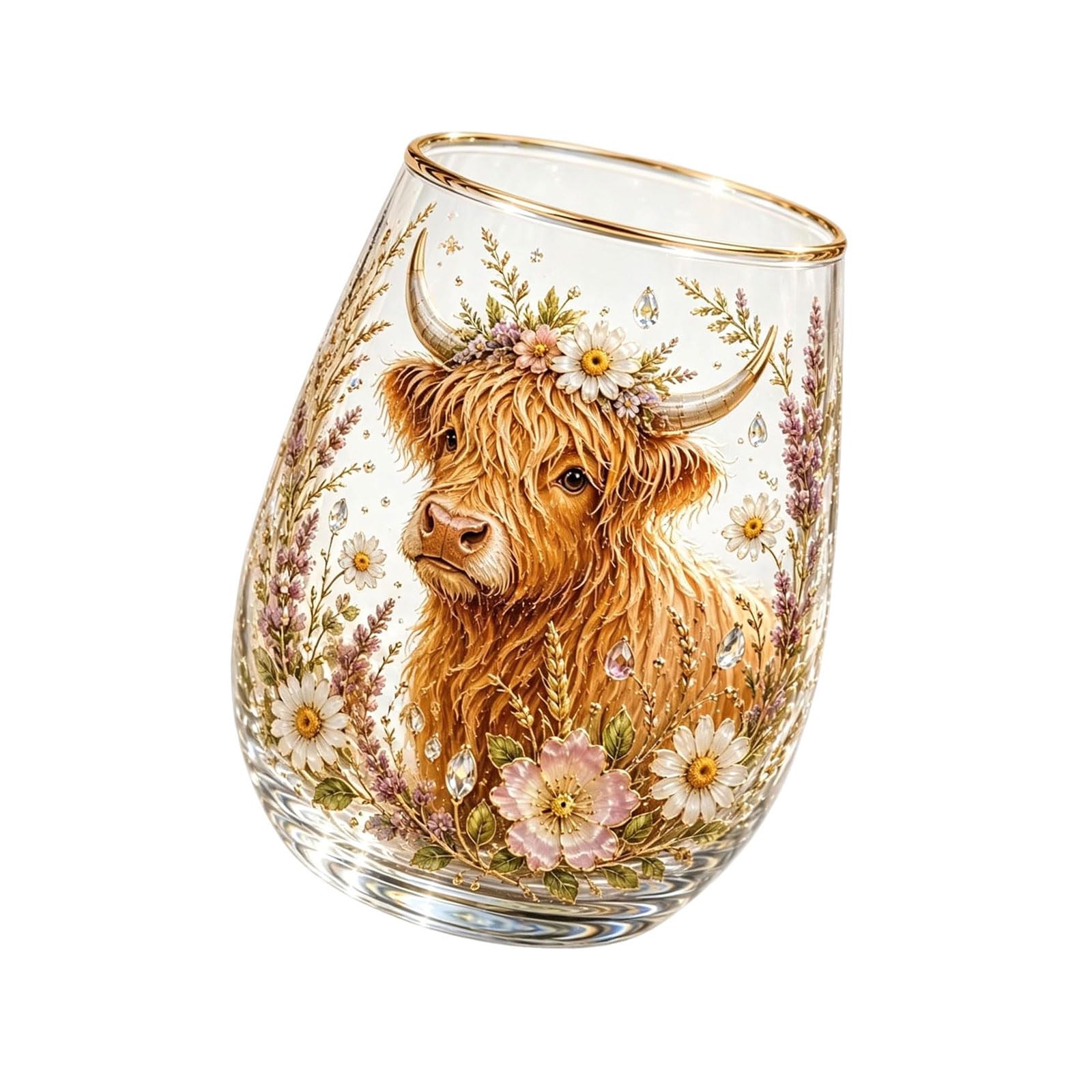 Elnwnnkc A Temperature Ccepting Glass Coffee Cup Decorated With Detailed Feathered Creature Nd Herbage Themes Blossomy Bird Glass Cup