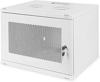 DIGITUS Armario de red, rack de 19 pulgadas 7 U, Sin montar, Montaje en pared, 400 mm de profundidad, Carga 60 kg, Puerta perforada, Gris