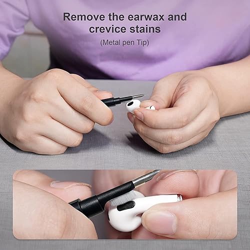 Miniatura 2 de Kit de limpieza para Airpods, bolígrafo de limpieza multifunción SUPFINE para Airpod Pro con paño de felpa para auriculares, auriculares, iPod,