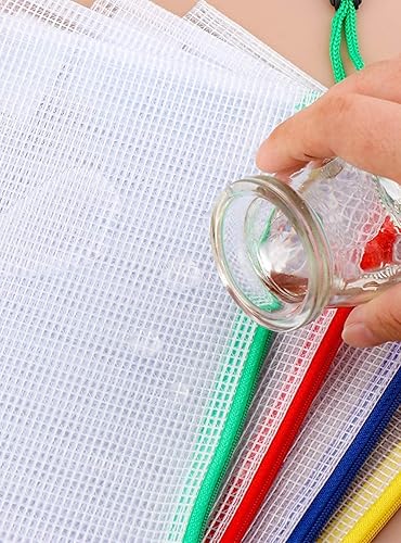 Miniatura 9 de Carpetas de documentos con cremallera de plástico, bolsas con bolsillos, 12 piezas, multicolor (A6)