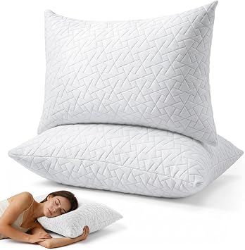 A-Pce 2 Pack Shredded Memory Foam Pillow for All Sleepers,76x51cm