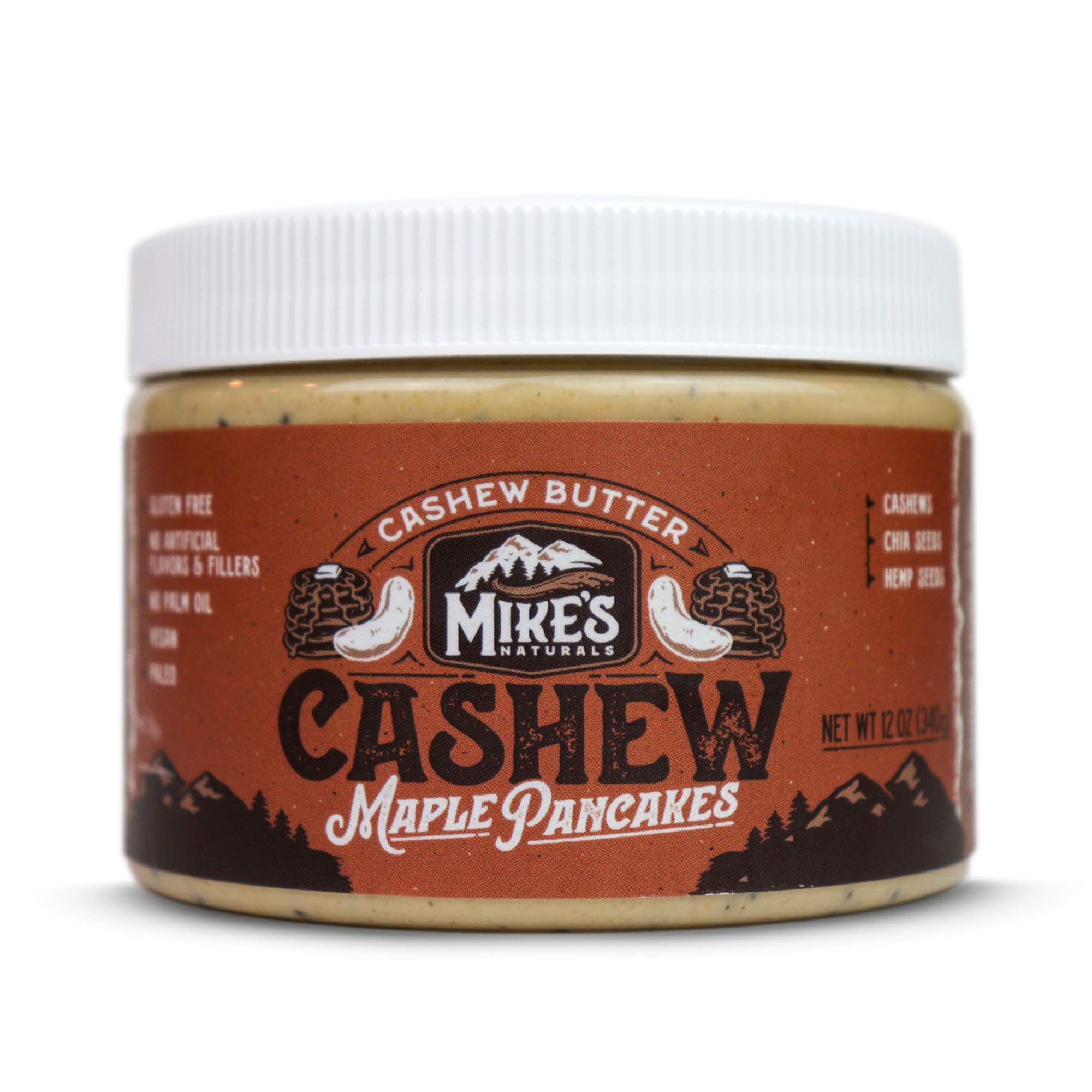 Creamy, Natural Cashew Nut Butter with MCT Oil, Hemp, and Chia Seed | Vegan, Paleo, Keto Friendly, Non GMO Nut Butter | The Ultimate Superfood Plant Protein Snack from Mike’s Naturals