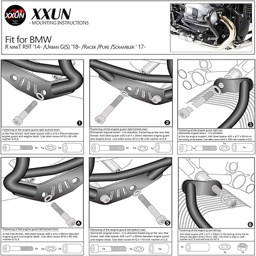 Miniatura 7 de R9T - Barras de choque para motocicleta, marco protector de motor, protector deslizante para B.M.W R Nine T NineT RnineT Racer Scrambler Pure Urban