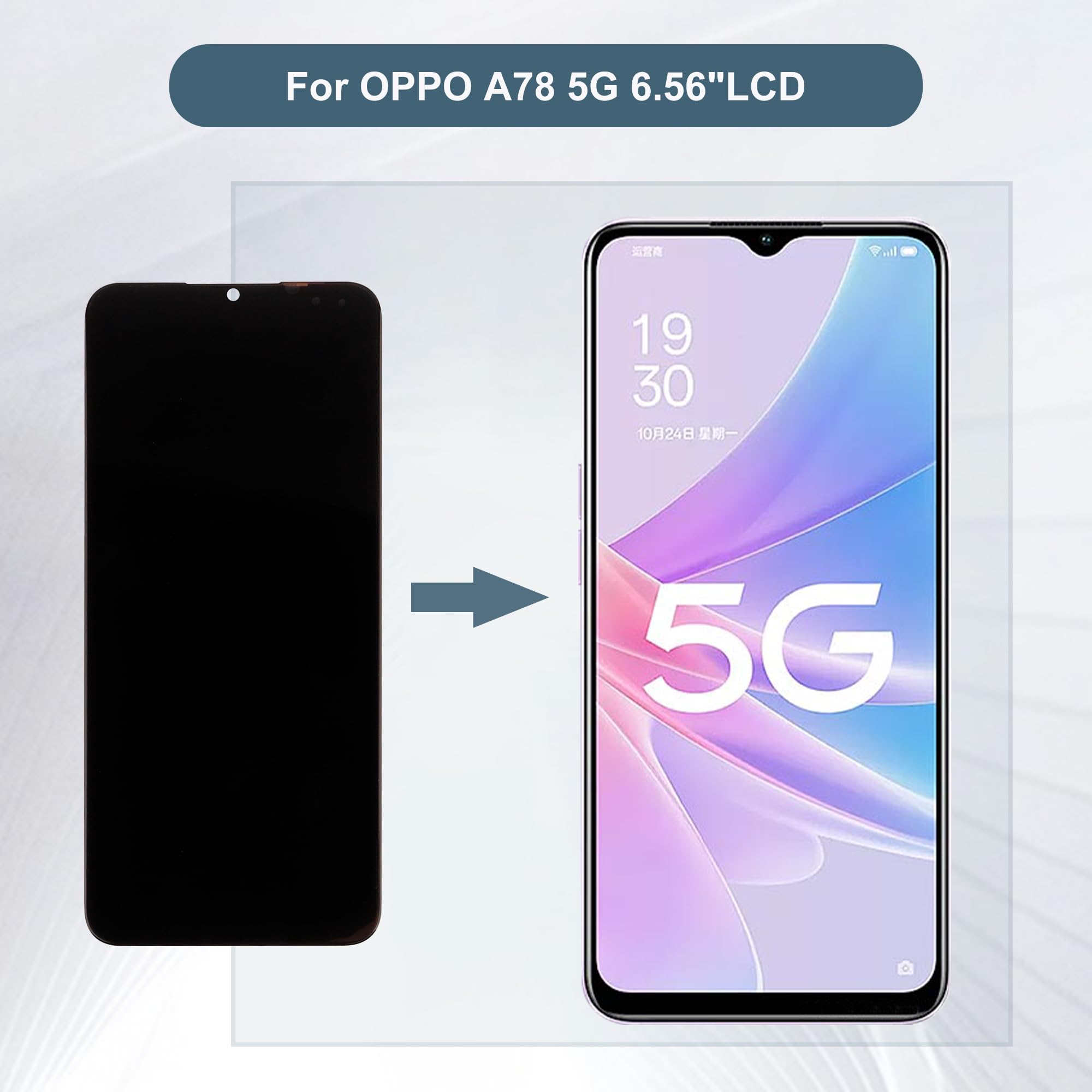 Écran TFT LCD + Tactile Pour Oppo A78 4G (CPH2565) - Remplacement Complet 6.43" Sans Cadre - Avec Outils - Pas De Support Empreinte Digitale
