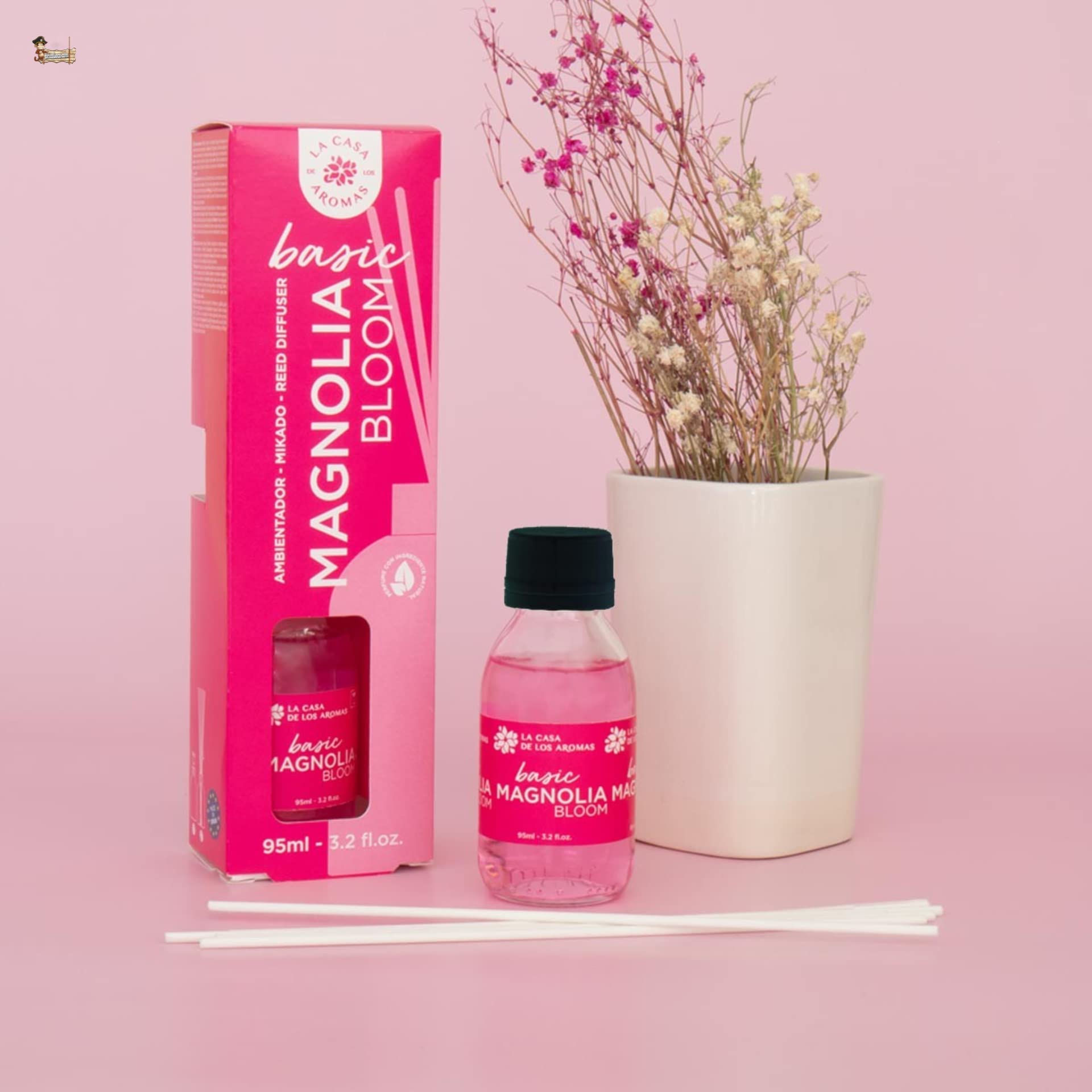 BricoLoco.com. Profumatore Basic Magnolia Bloom 95 ml più comodo e sicuro delle candele. Deodorante per casa, casa, camera. Mikado (6)