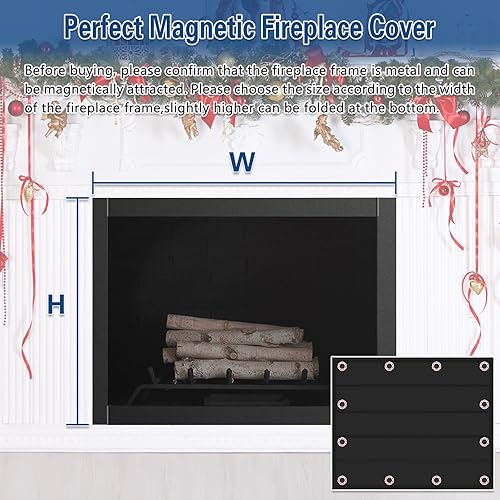 Miniatura 7 de Funda magnética para chimenea, bloquea la chimenea evita la pérdida de calor, tapón de chimenea para interiores, ahorra energía, cubierta magnética