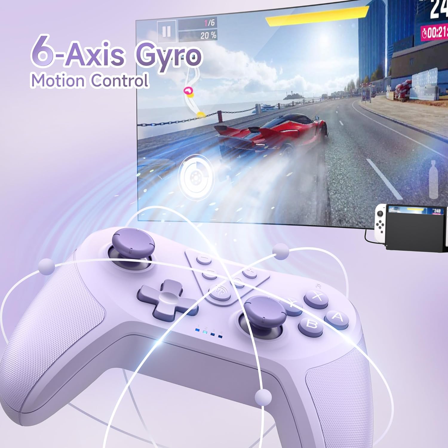 EasySMX Switch Controller, Programmable Wireless Bluetooth Controller Joystick Gamepad for Switch/Switch Lite/Switch OLED, Rechargeable Controller PC, Wake Up Function 5 710cZbWpvSL. AC SL1500