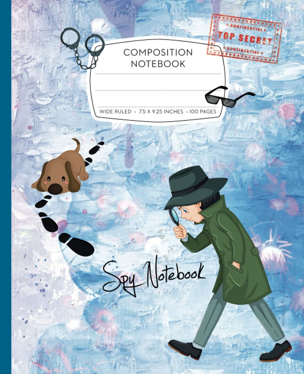 Spy Notebook: Spy School Notebook – Wide Ruled Composition Notebook – 7.5 x 9.25 Inches, 100 Pages