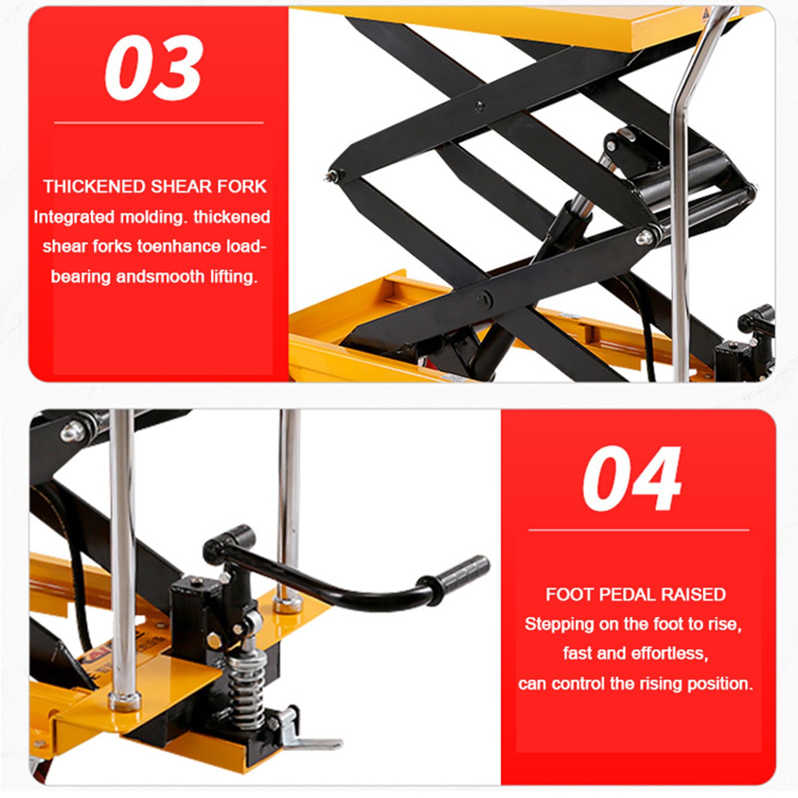 Hydrauliczny PodnośNik StołOwy O UdźWigu 150 Kg/200 Kg, PrzenośNy PodnośNik NożYcowy, WóZek StołOwy Z Zamykanymi Tylnymi KółKami, Wysokość Ustawienia: 126 Cm/49,6 Cala A