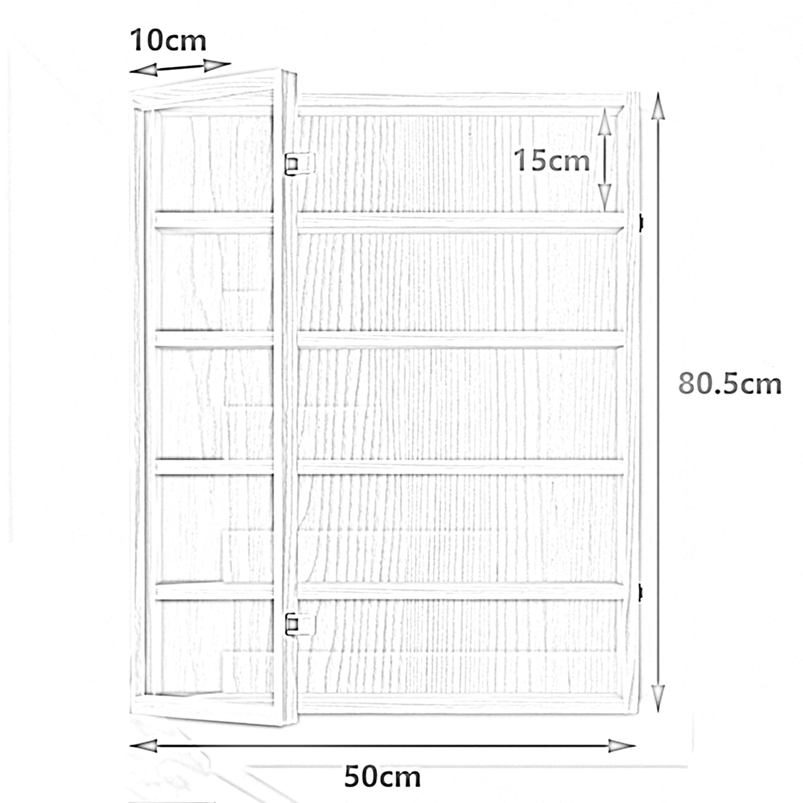 Vetrina in legno a 8 strati per giocattoli e figure da collezione, mensola portaoggetti da parete per casa, soggiorno, camera da letto, ufficio e sala giochi, dimensioni: 50 x 10 x 80,5 cm