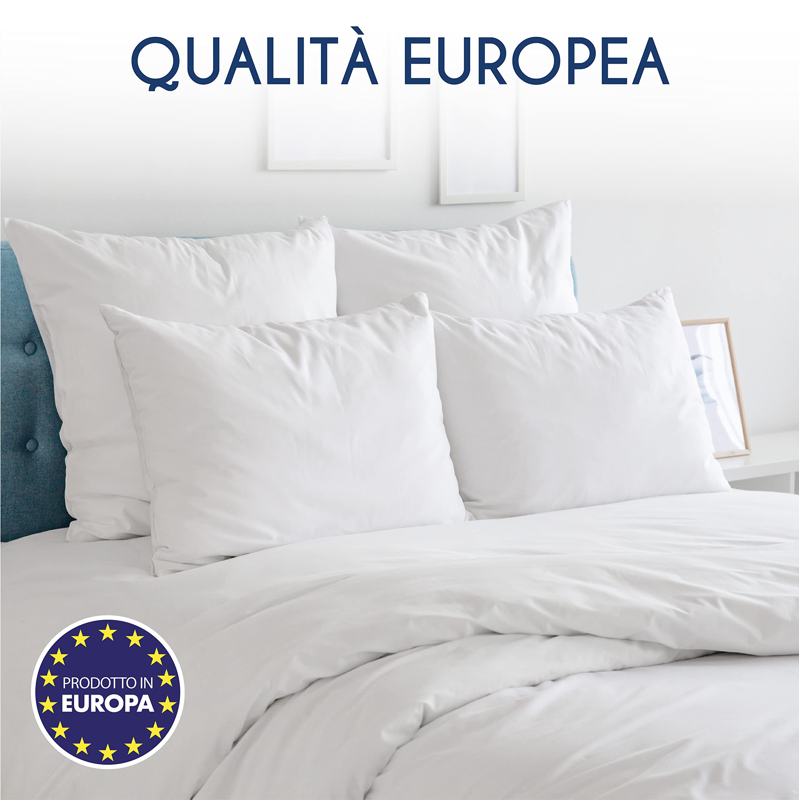 Copricuscini Letto Matrimoniale 50x80 Antiacaro Anallergico Made in EU & OEKO TEX by Dreamzie - Copriguanciale con Cerniera Impermeabili