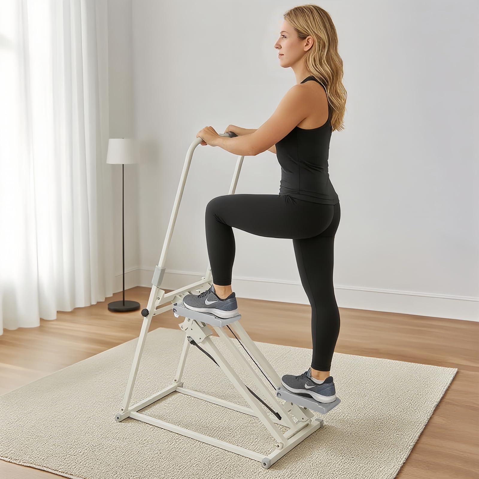 Vertikale Klettermaschine – Faltbarer Heimtrainer Stepper für Ganzkörpertraining | Verstellbare Griffe, Stufen & Pedale | Kompakt & leise Familien