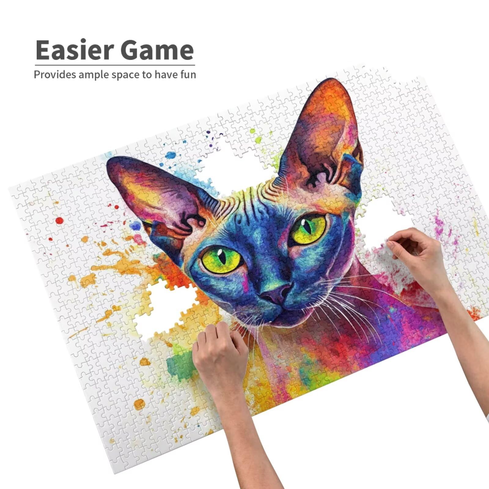 Puzzle Katze Puzzle 6000 Teile Tier Puzzles Erwachsene mit Geschenkbox, DIY Groß Holzpuzzle für Erwachsene, Geschicklichkeitsspiel für Die Ganze Familie Geschenke für Frauen 105 x 180 cm -874y