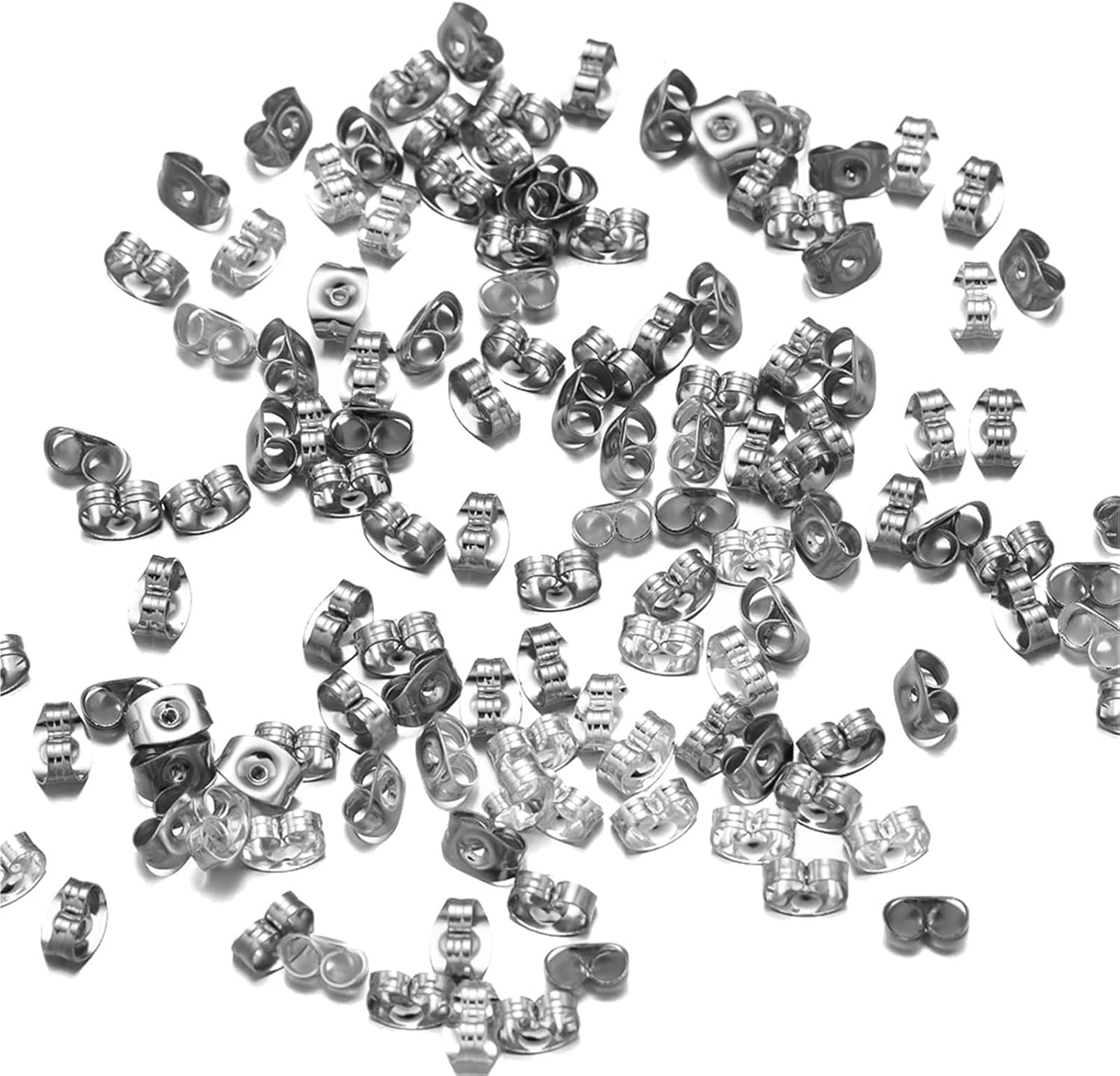 Earring Backs 1000 PCS Stainless Steel Earring Backs for Studs Hypoallergenic Surgical Locking Dangle for Studs(01)
