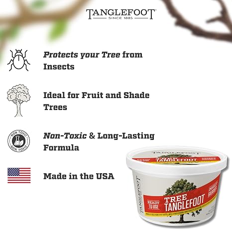 Tree Tanglefoot Tree Banding Gum 15oz Sticky Coating for Tree Wraps Long-Lasting, Non-Drying Adhesive Barrier Formula Weather-Resistant, Made in USA