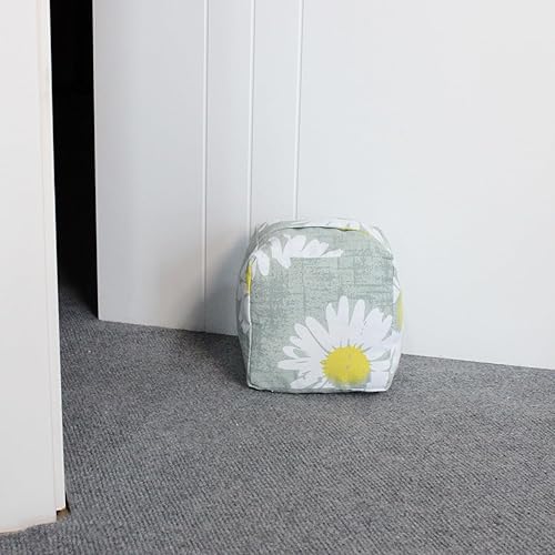 Vista 54 de Tope de puerta decorativo con peso, tope de puerta de tela con asa, cubo cuadrado resistente, protectores de pared para el hogar, oficina, A