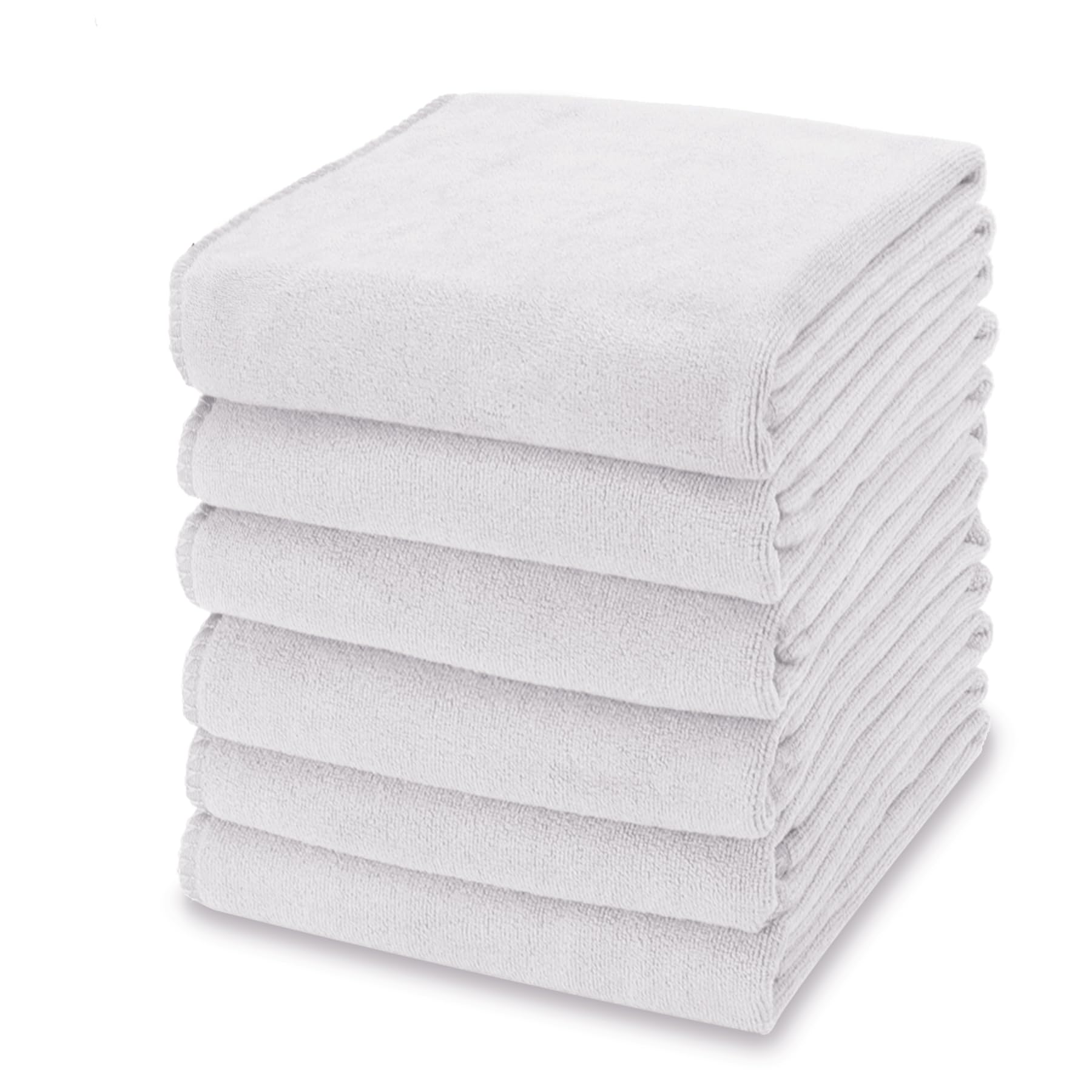 kimteny Küchentücher, 33 x 71 cm, 400 g/m², Premium-Geschirrtücher, super saugfähige Korallensamt-Mikrofaser-Reinigungstücher, schnell trocknende Lappen zum Geschirrspülen (6 Stück, weiß)