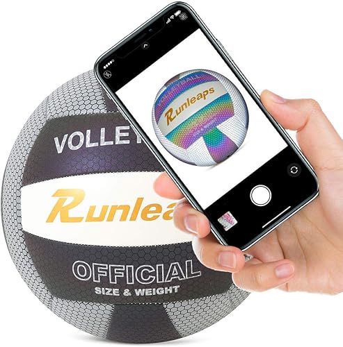 Miniatura 2 de Balón de voleibol reflectante holográfico brillante  Se ilumina con flash de cámara, suave y ligero, para interiores y exteriores, para