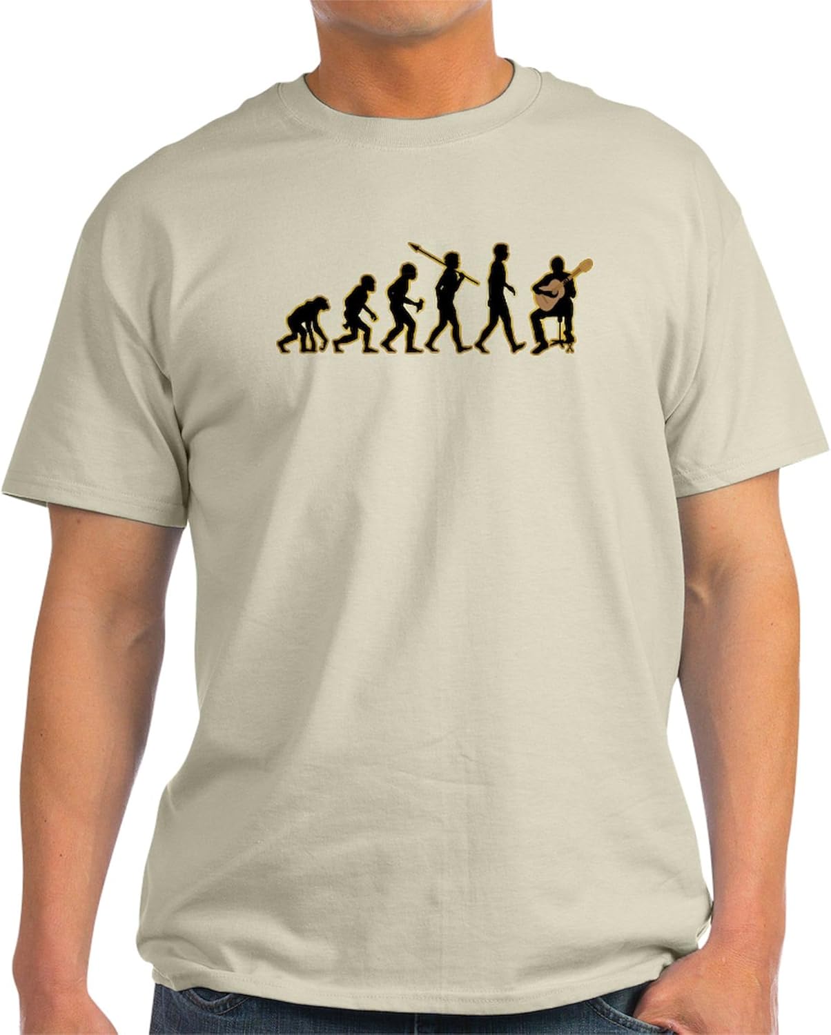 CafePress Classical Guitar Light T Shirt Men's 100% Cotton, Classic Graphic Light T-Shirt