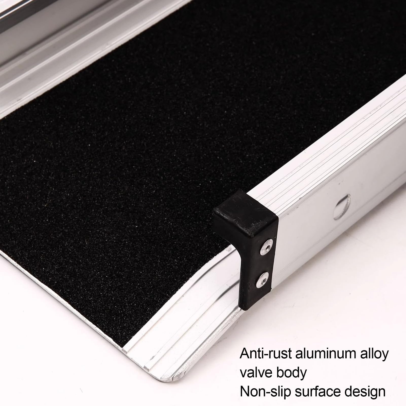 Rampa de umbral, rampas portátiles de Aluminio para sillas de Ruedas, sección telescópica Ajustable Antideslizante, rampas para discapacitados (Color: Negro, 2 Piezas, tamaño: 47.2 x 7.5 in)