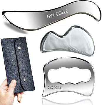 304 Stainless Steel Muscle Scraper Tool, Set Scraping Massage Tool,IASTM Tools, Great Soft Tissue Physical Therapy Used for Arms, Back, Neck 3set