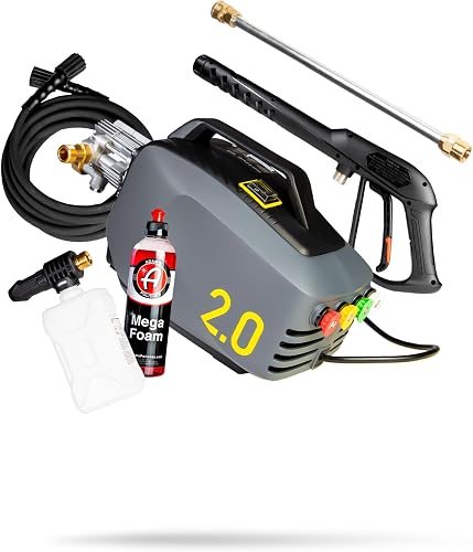Adam's Polishes Active Pressure Washer 2.0 & Mega Foam Car Soap (5 Item) Powerful, Lightweight, Portable Electric Pressure Washer Sprayer | 1800 PSI, 2.0 GPM | for Car Home Auto Patio RV Motorcycle