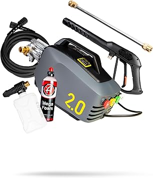 Adams Polishes Active Pressure Washer 2.0 & Mega Foam Car Soap 5 Item Powerful, Lightweight, Portable Electric Pressure Washer Sprayer | 1800 PSI, 2.0 GPM | for Car Home Auto Patio RV Motorcycle