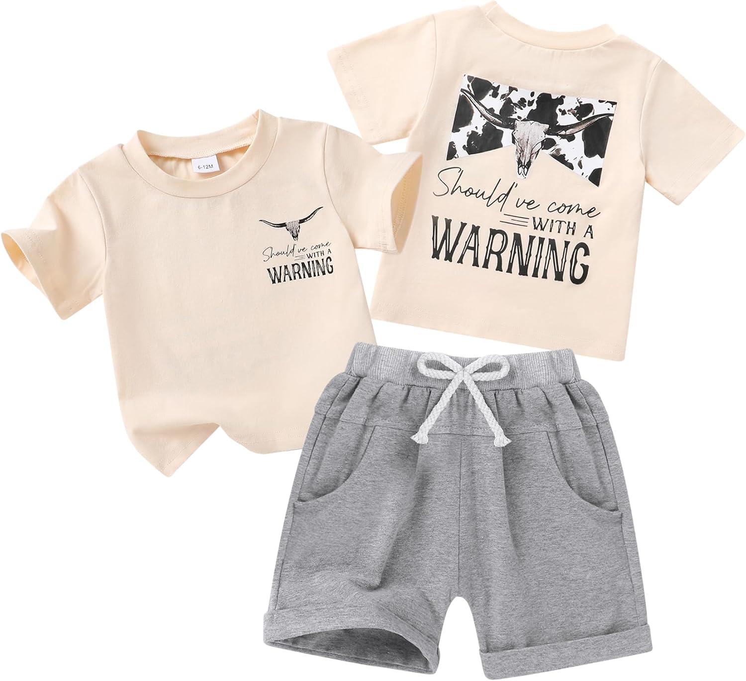 Happy Town Toddler Boys Graphic T-Shirt Shorts Set Casual Short Sleeve Summer Outfits for Baby Boys 6M-5T