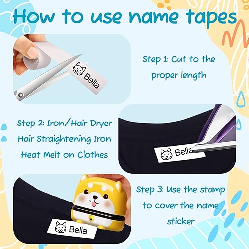 Miniatura 5 de Sello con nombre para ropa de niños, sello de nombre para ropa de niños, sello de nombre para niños, sello de nombre para ropa, sello de nombre