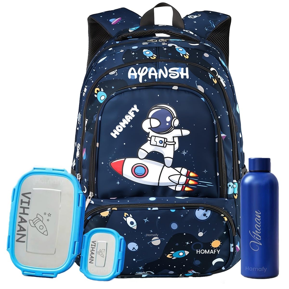 Customized School Bag Set | Custom Space Bag With Name | Astronaut Design Bagpack for Kids-image-35