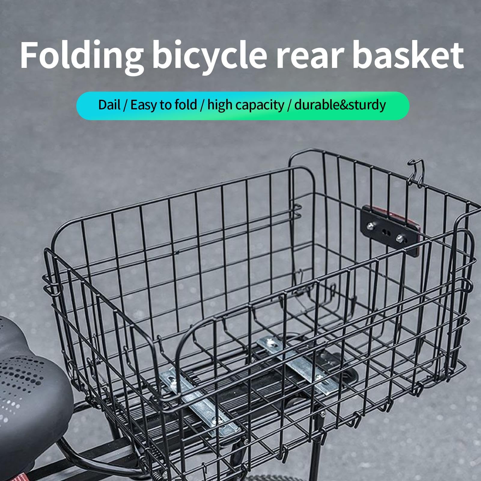 Cestino Bici Grande Portapacchi Laterale Bici | Cestino Posteriore Pieghevole Per Bici Elettrica Organizer Portabagagli per Bici da Strada Monopattino Elettrico Uomo Donna
