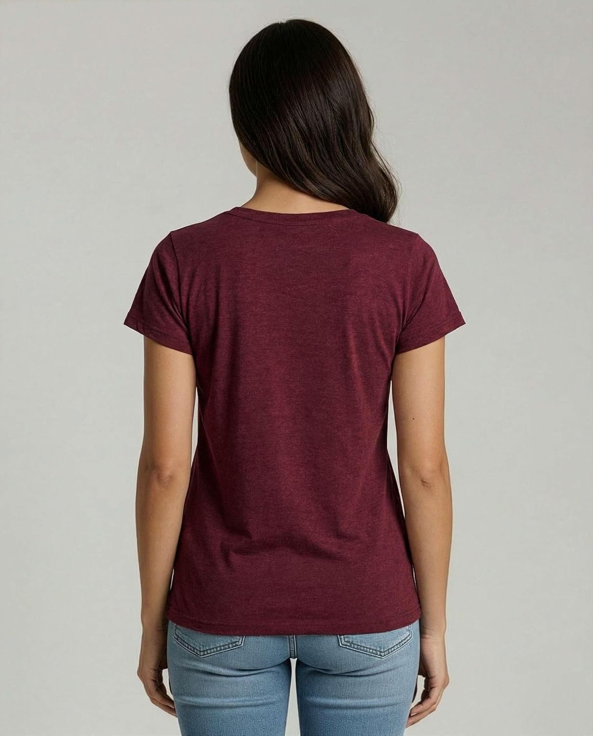 Real Essentials 4 Pack: Women's Cotton Short Sleeve T-Shirt - Casual Scoop Crew Neck Tops Tee (Available in Plus Size)