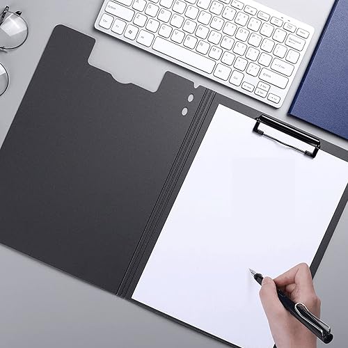 Miniatura 3 de Carpeta plegable con portapapeles, portapapeles plegables con soporte para bolígrafo y cubierta, tablero de clip tamaño carta estándar A4, 12.5 x