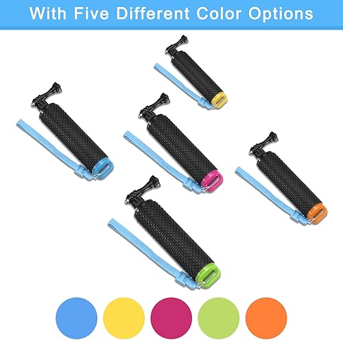 Miniatura 5 de uxcell Empuñadura flotante impermeable para cámaras de acción, cámara de deportes acuáticos, con correa de muñeca ajustable, verde y negro