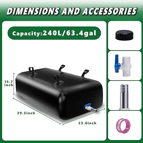Miniatura 36 de Contenedores de almacenamiento de vejiga de agua de 3000 L/792.5 galones, tanque de agua portátil plegable bolsa de agua suave de gran capacidad