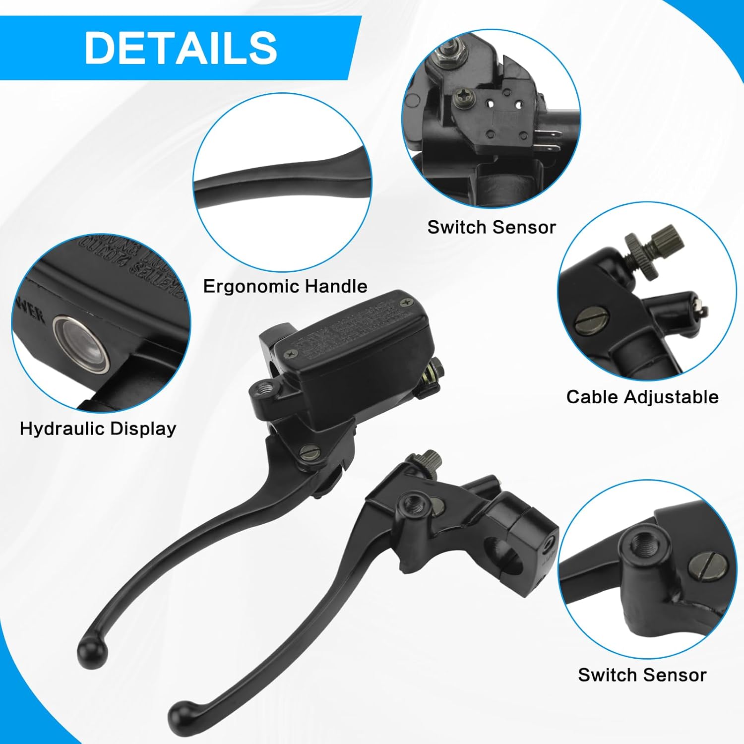 Left & Right Brake Master Cylinder Clutch Lever Fit for Honda Shadow VT600 VT750 VT1100 VT1300 VTX1300 VF750, Motorcycle Brake Lever OEM# 45510-MFR-305 53172-MR1-000 53178-MAH-000 (Black)