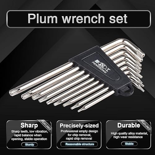 Miniatura 3 de KATUR Juego de llaves de estrella de doble cabeza resistente a manipulaciones de brazo largo, juego de llaves de revestimiento de acabado cromado