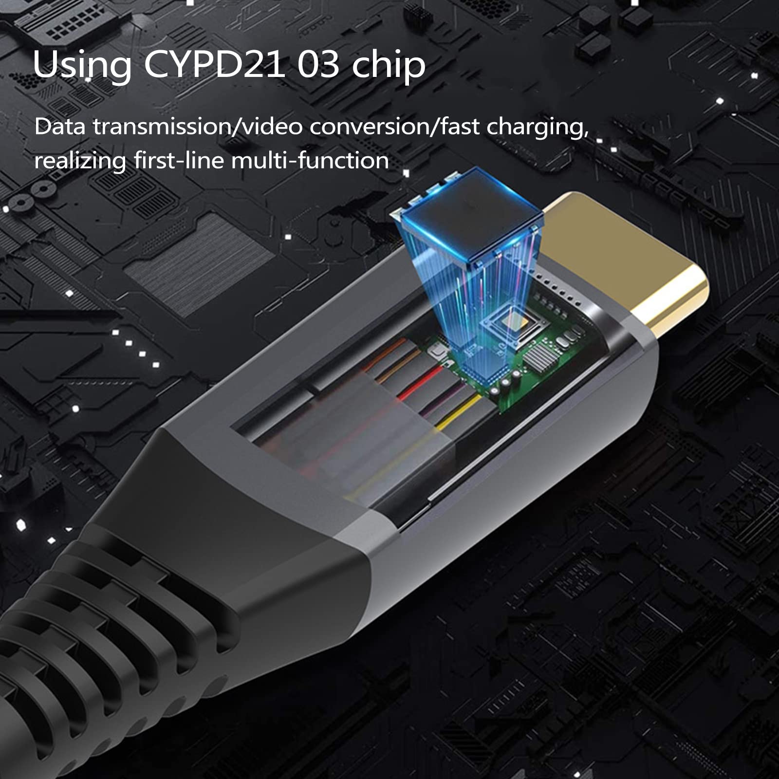 Cable trenzado tipo C compatible con carga rápida de 100 W, transmisión de datos de 40 Gbps