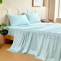 Vista 2 de MCO Juego de sábanas de 100% algodón de 300 hilos, tamaño Queen, bolsillo profundo de 16 pulgadas, sábanas refrescantes transpirables de 4 piezas