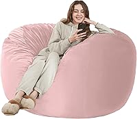 Vista 26 de HABUTWAY Silla Puf de 3 Pies de Terciopelo Lujoso de Piel Ultra Suave con Espuma Viscoelástica de Alto Rebote, Sillas Puf para Adultos, Sofá