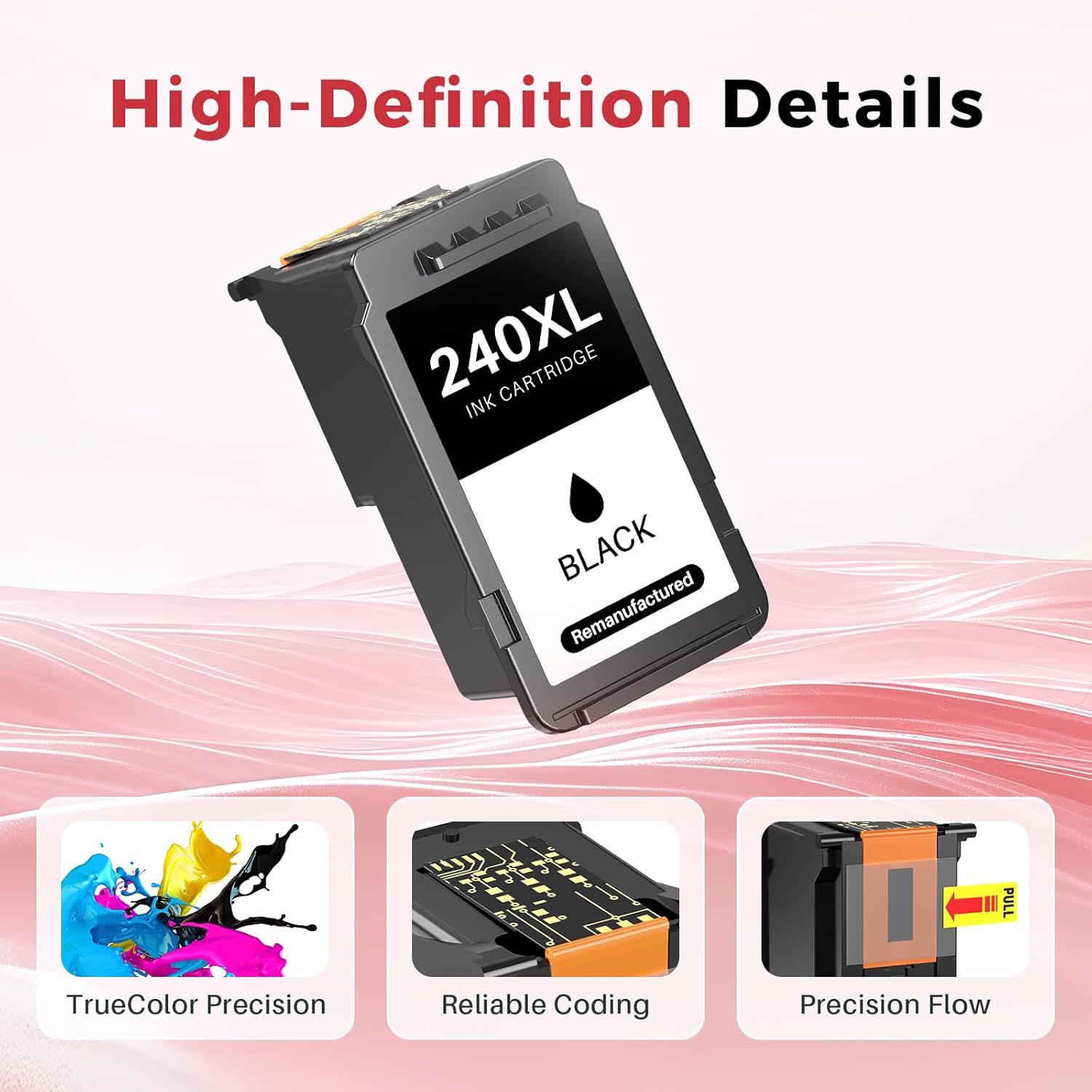 Kuva 240XL Black Ink Cartridge Replacement for Canon Ink 240 for MG3620 MG3600 TS5120 MG3520 MG3522 MG2220 MG2120 MX472 MX452 MX470 MX459 Printers PG 240