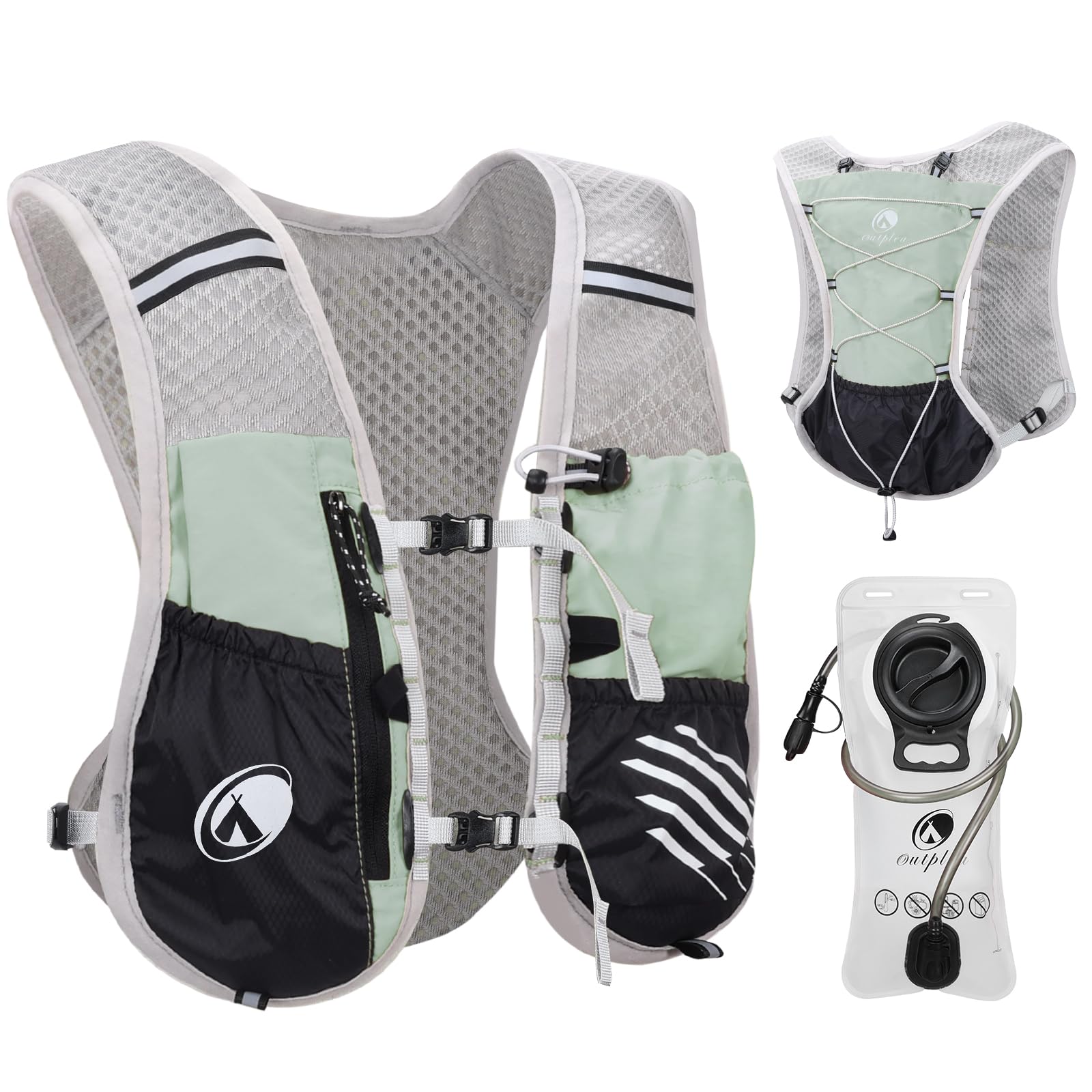 Gilet Da Corsa Con Sacca D'acqua Da 2L – Zaino Trail Running Leggero, Antitraccia, Con Cinghie Regolabili E Tasche Multifunzione
