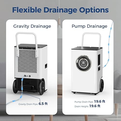 Miniatura 5 de ALORAIR 110PPD - Deshumidificador comercial con bomba y manguera de drenaje, deshumidificadores SLGR Tech para habitaciones grandes, sótanos,