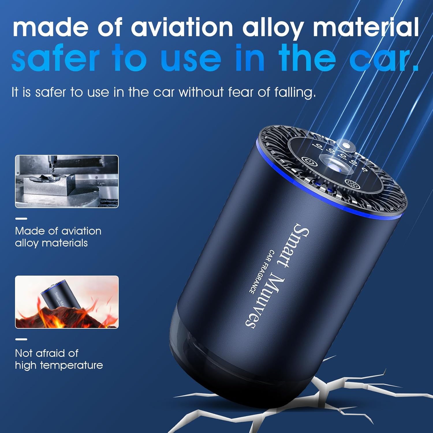 intelligent car air freshener, 3-gear essential oil car air freshener, auto on/off -safe for maternal and infant use,lasts 3 months,diffuser for new car, natural fragrance
