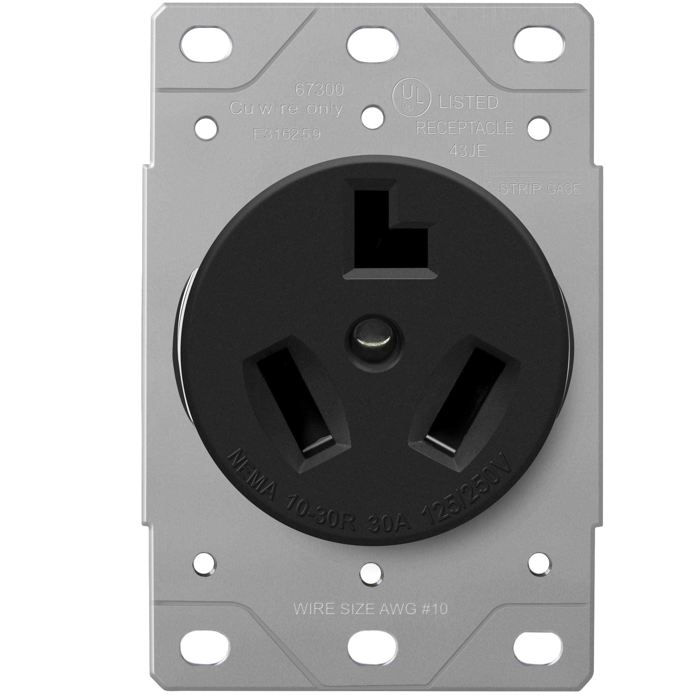 Amazon.com: ENERLITES 30 Amp Dryer Receptacle, Outlet for Electric Dryers,  NEMA 10-30R, Residential Commercial Industrial Grade, Outdoor/Indoor,  3-Pole, 3 Wire, No Ground Contact, UL Listed, 67300-BK, Black : Tools &  Home Improvement