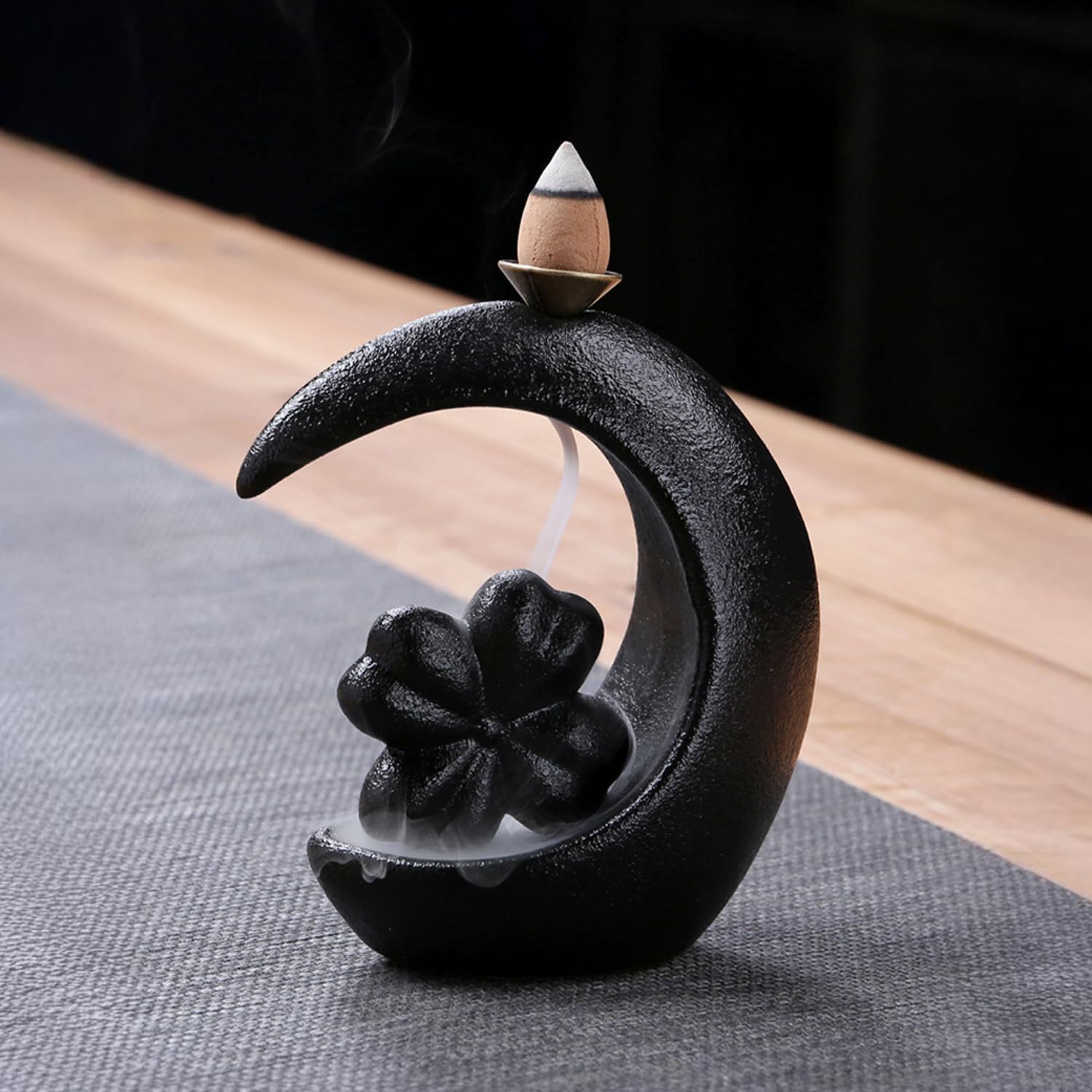 Ekhasa Ceramic Agarbatti Stand Backflow Smoke Fountain for Home Decor | Incense Stick Holder Agarbati Stand | Back Flow Cone Incense Holder Wave Smoke Dhoop Stand Fountain Waterfall Showpiece