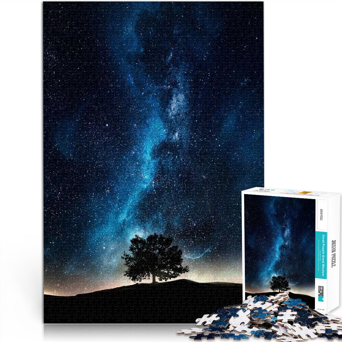 1000 Pieces Puzzles for teenagers Epic cosmic tree Herausforderndes Spielspielzeug mit passendem Poster und Quizblatt75x50cm