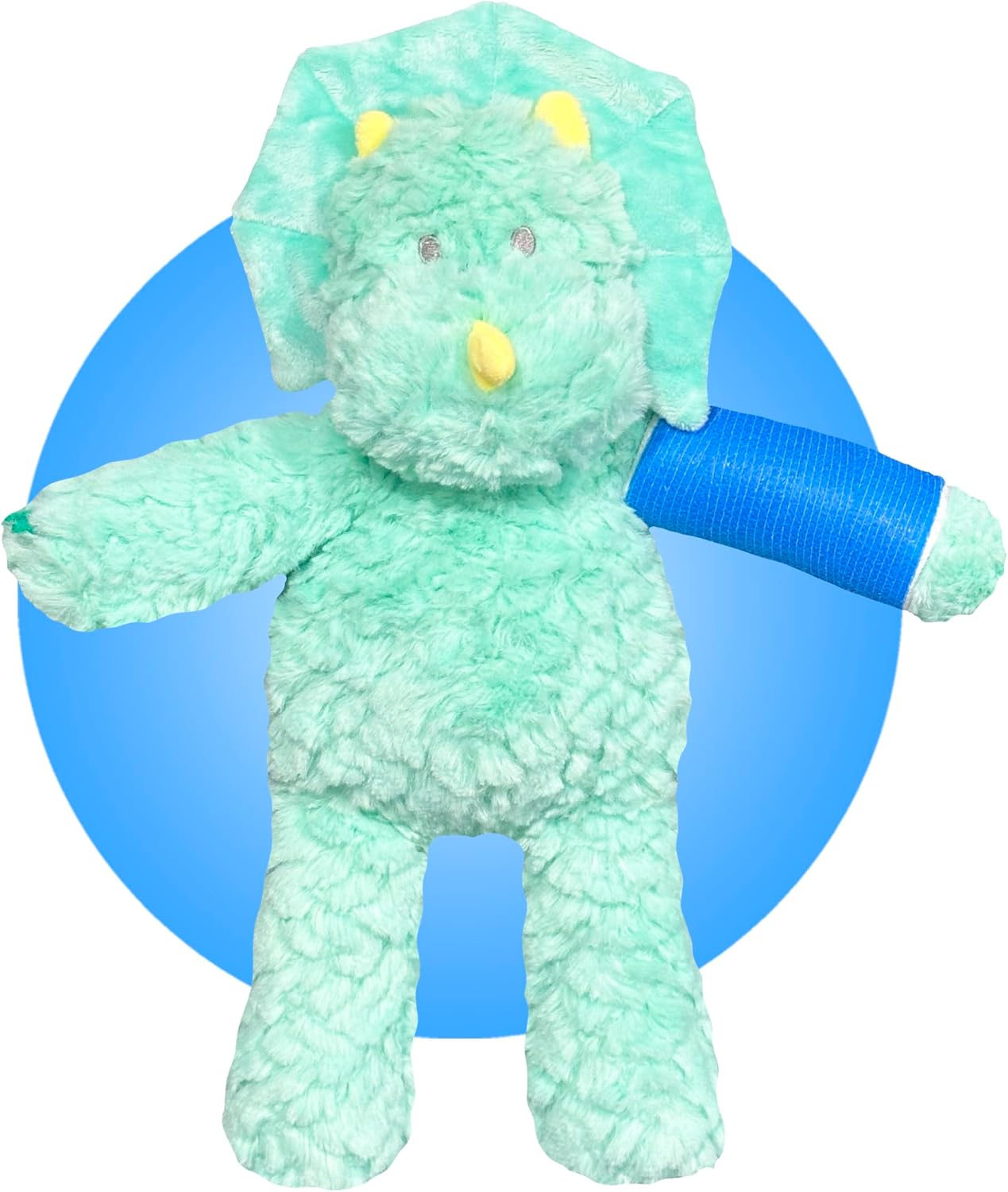 Stuffed Animals for Kids with Broken Arms - 14" Green Dinosaur Stuffed Animal with Cast On Arm or Leg - Cast Location and Color Choice - Broken Leg Gifts for Kids - Broken Bone Gifts