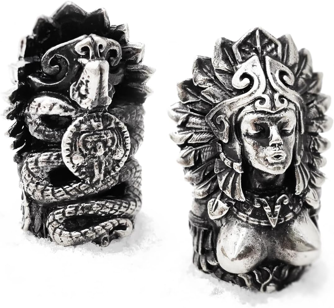 СooB EDC Paracord Bead, Knife Lanyard Bead, Charm Mayan Priestess. Metal Hand-Casted Paracord Beads Pendants for Paracord Knives Lanyards 1Pcs/Lot