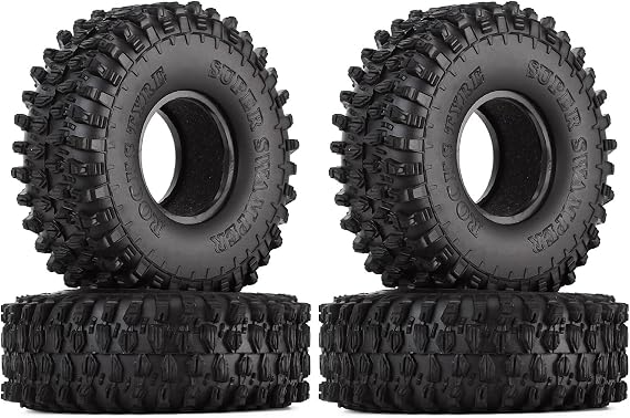 INJORA 1.9 Rubber Rocks Tires for 1:10 RC Rock Crawler Axial SCX10 90046 AXI03007 D90 D110 TF2 Traxxas TRX-4